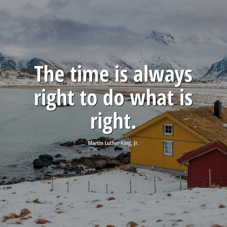 Martin Luther King, Jr. Quote: The time is always right to do what is ...